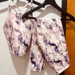 Old navy marble print Powersoft Set - Crop Top + Leggings